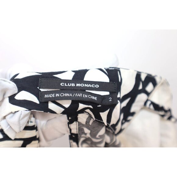 Club Monaco Womens Off Shoulder Abstract Print Dress Size 2 Softgirl Coquette - Picture 2 of 11